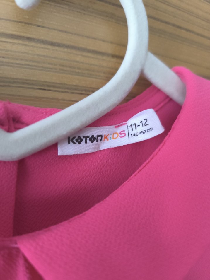 kız çocuk Uzun Kollu Pembe Fırfırlı Bluz - Görsel 3