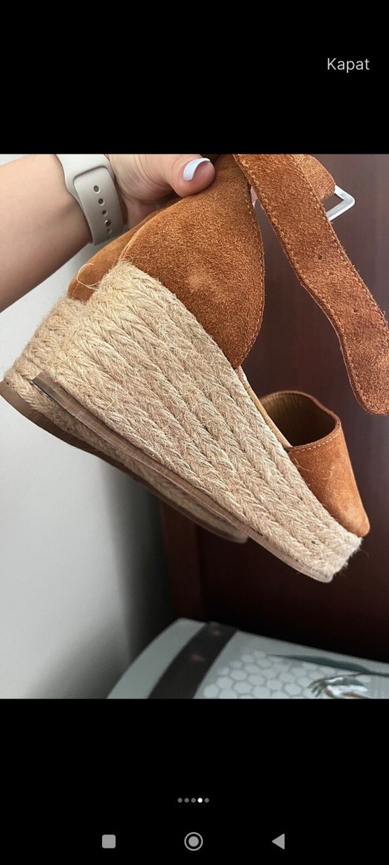 Elle marka Süet Dolgu Topuklu Sandalet - Görsel 4