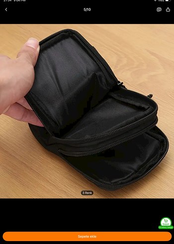 Siyah Fermuarlı Erkek Bel Çantası - Görsel 6