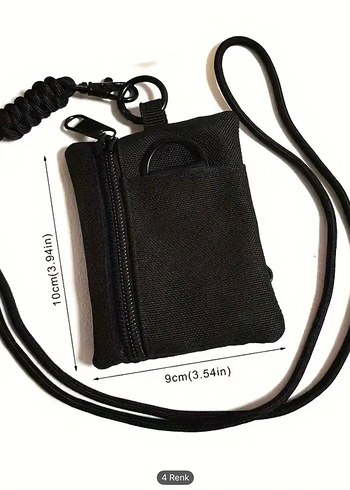 Siyah Minimalist Erkek boyun çantası