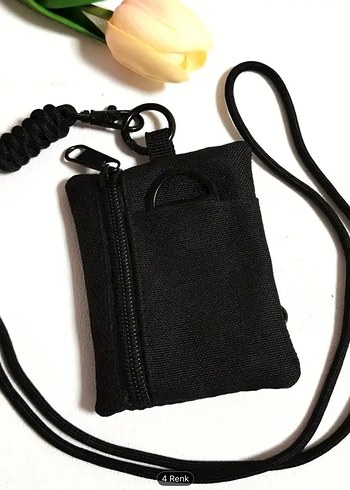 Siyah Minimalist Erkek boyun çantası - Görsel 3