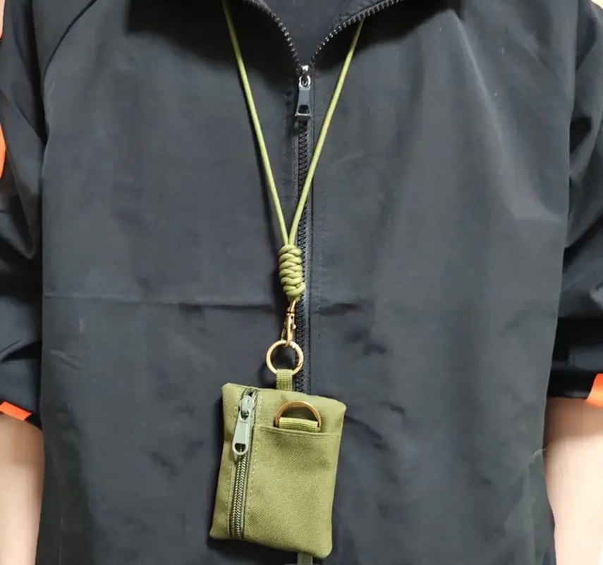 Siyah Minimalist Erkek boyun çantası - Görsel 4