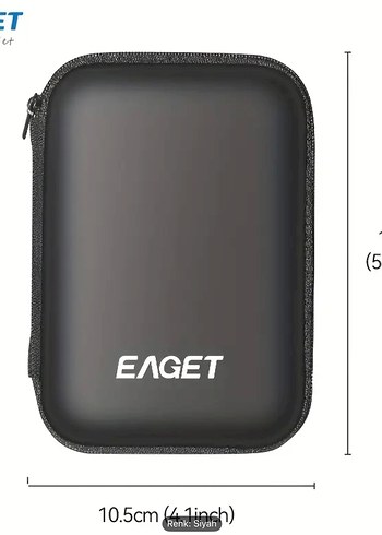 EAGET Siyah Taşınabilir çanta - Görsel 2