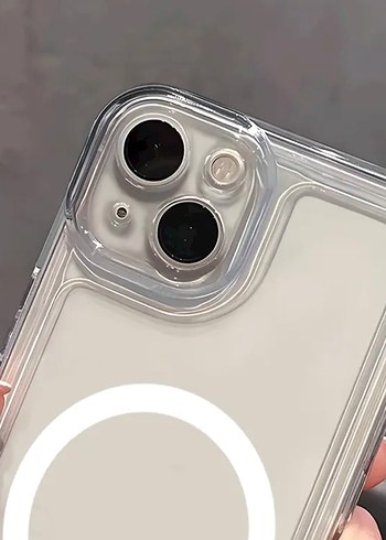 Şeffaf Beyaz Telefon Kılıfı iPhone 13 - Görsel 3