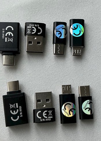 8 Ad Siyah USB Telefon Adaptörleri - Görsel 2