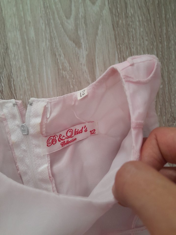 Pembe Fiyonklu Kız Çocuk Straplez Elbise - Görsel 2