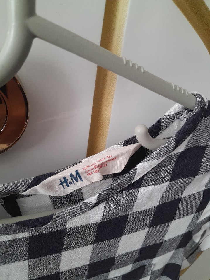 Gri Kareli Kısa Kollu Salaş Midi  çocuk Elbise - Görsel 3