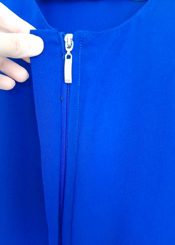 Mavi Zincir Detaylı Uzun Kadın ferace - Görsel 8