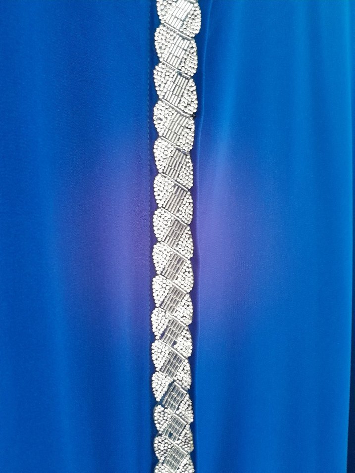 Mavi Zincir Detaylı Uzun Kadın ferace - Görsel 3