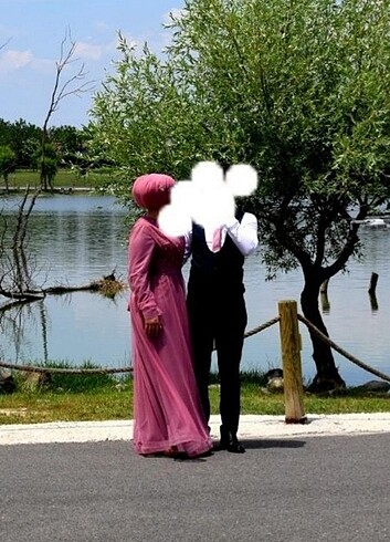 l Beden pembe Renk Abiye
