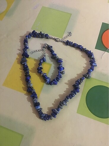 Doğal taş takı seti lapis lazuli