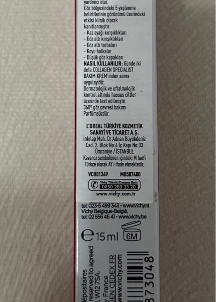 Vichy Liftactiv Collagen Eye care - Görsel 2