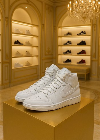  Nike Air Jordon Mid White - Görsel 2