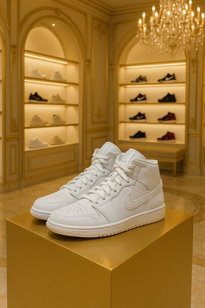  Nike Air Jordon Mid White - Görsel 2