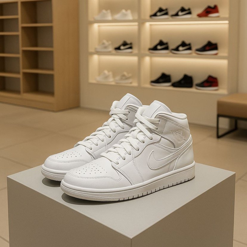  Nike Air Jordon Mid White - Görsel 3