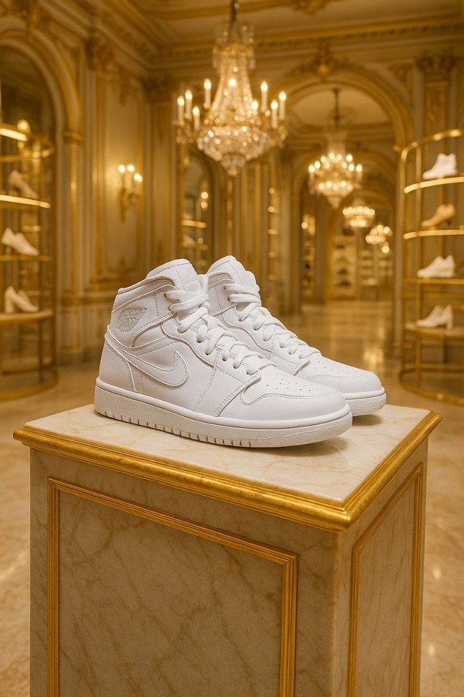  Nike Air Jordon Mid White - Görsel 2