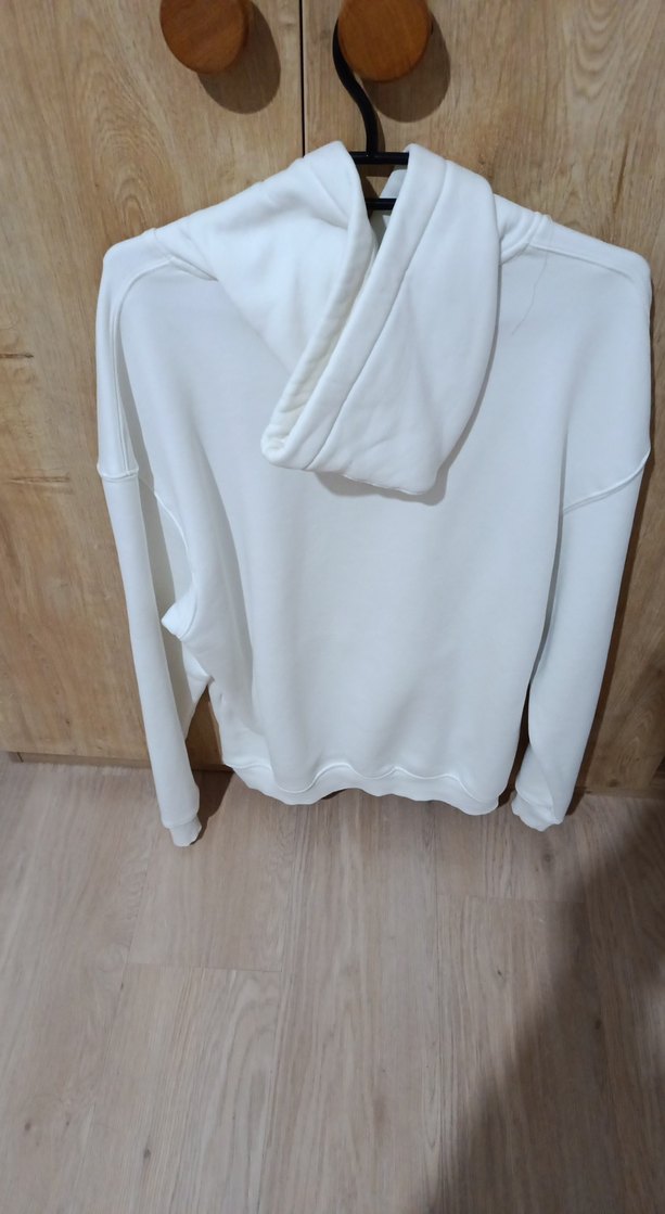 Beyaz  Kapüşonlu Sweatshirt M L bedendir - Görsel 2