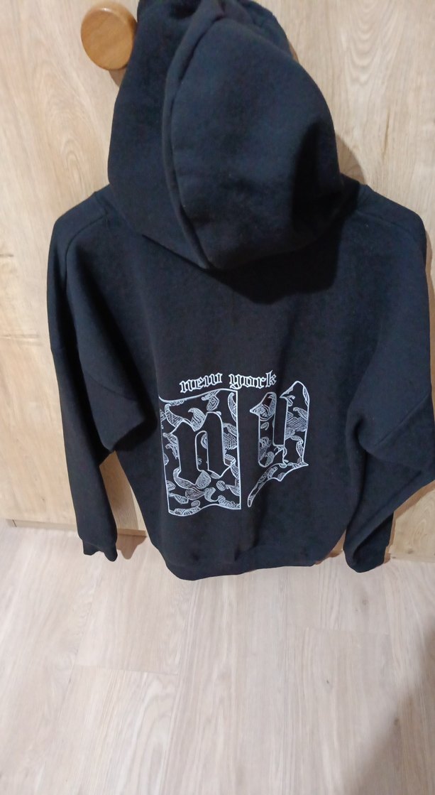 Siyah Rahat Kesim erkek Sweatshirt - Görsel 2