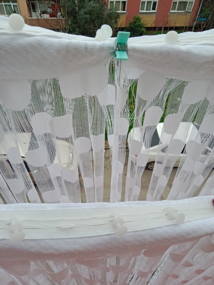 Nakışlı Bohem Beyaz ip perde - Görsel 2