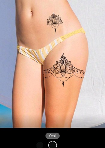 Çiçekli Siyah Dantel Vücut dövmesi - Görsel 3