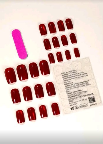 Parlak Kırmızı protez tırnak - Görsel 2