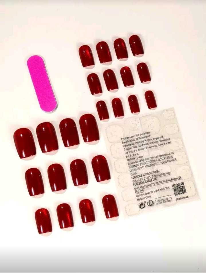 Parlak Kırmızı protez tırnak - Görsel 2