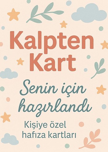 Kişiye Özel Hafıza Kartları - Kalpten Kart
