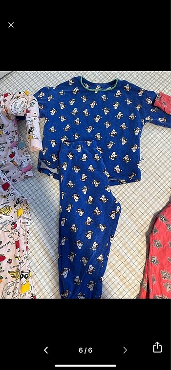 4 adet takim pijama H&M ve Woody markali