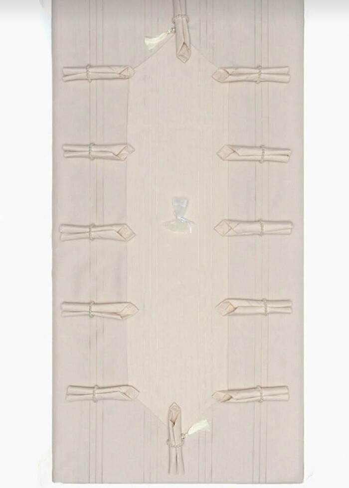 Masa örtüsü, peçetelik, peçete tokası ve runner seti - Görsel 3