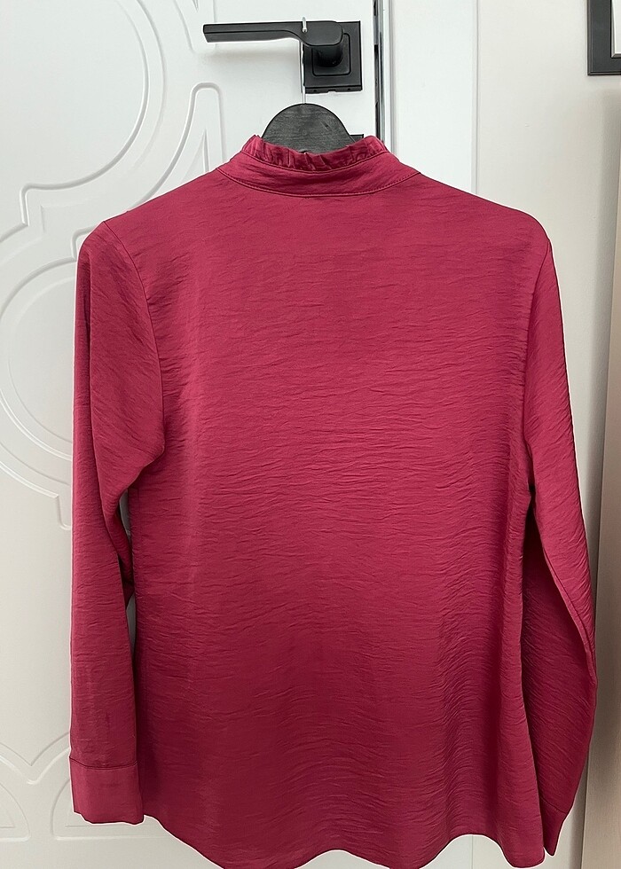 Fuşya parlak gömlek - Görsel 5