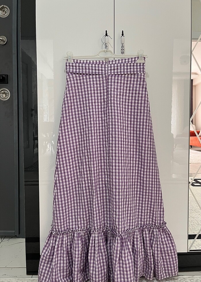 Pötikare desenli fırfırlı etek - Görsel 3