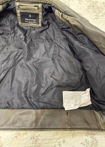 Stradivarius yeşil bağlamalı deri ceket - Görsel 3