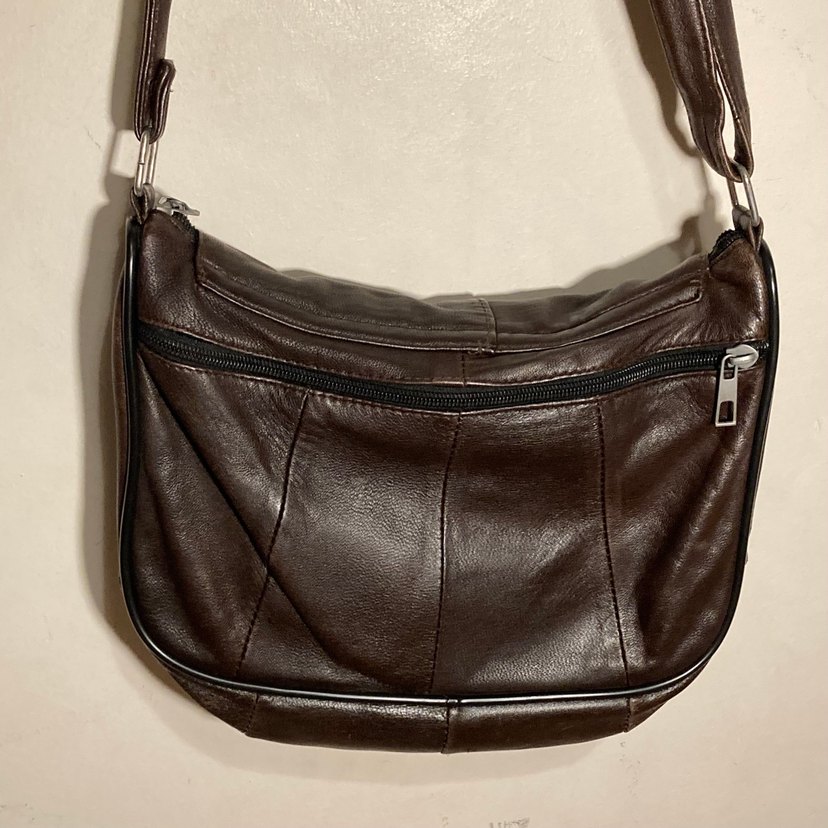 Kahverengi Deri Biker Çanta - Görsel 4