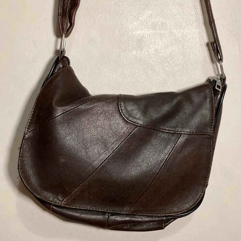 Kahverengi Deri Biker Çanta - Görsel 2