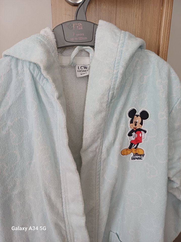 Baskılı Erkek Çocuk Bornoz - Pastel Beyaz - Görsel 2