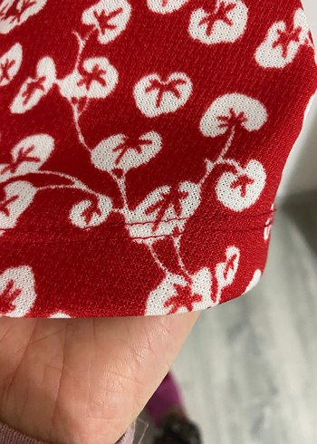 Kırmızı Desenli Midi Etek - Görsel 7