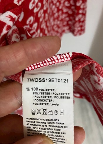 Kırmızı Desenli Midi Etek - Görsel 3