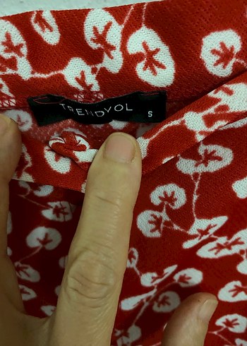 Kırmızı Desenli Midi Etek - Görsel 4