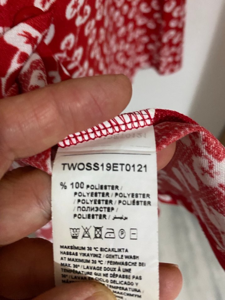 Kırmızı Desenli Midi Etek - Görsel 3