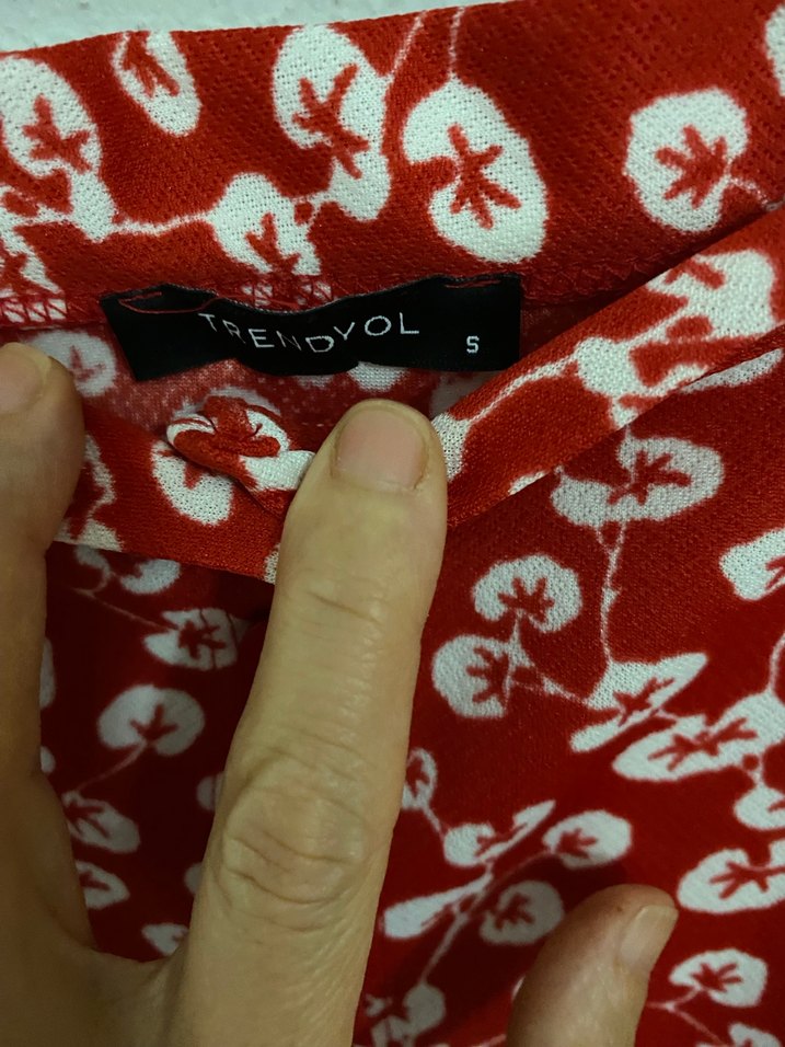 Kırmızı Desenli Midi Etek - Görsel 4