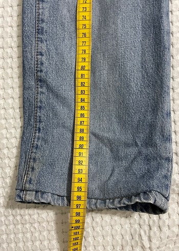 Düğmeli Mavi Kadın Denim Pantolon - Görsel 4