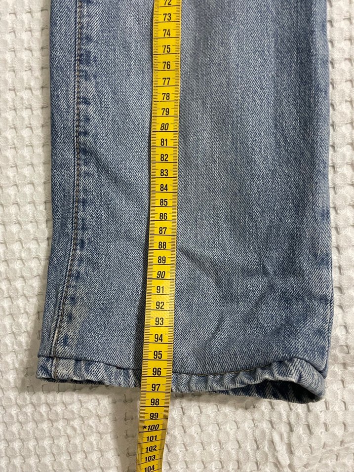 Düğmeli Mavi Kadın Denim Pantolon - Görsel 4