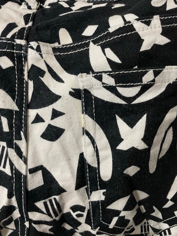 H&M Siyah Beyaz Zebra Desenli Dar Kesim Kadın Kumaş Pantolon - Görsel 5