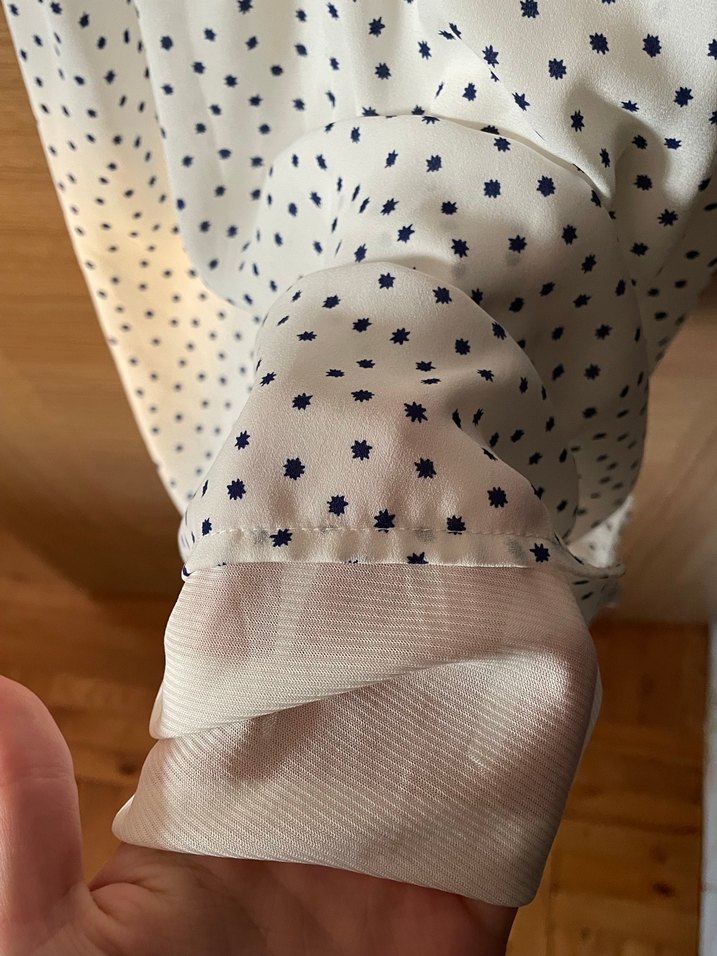 Beyaz Puantiyeli Dantel Detaylı Midi Elbise - Görsel 5