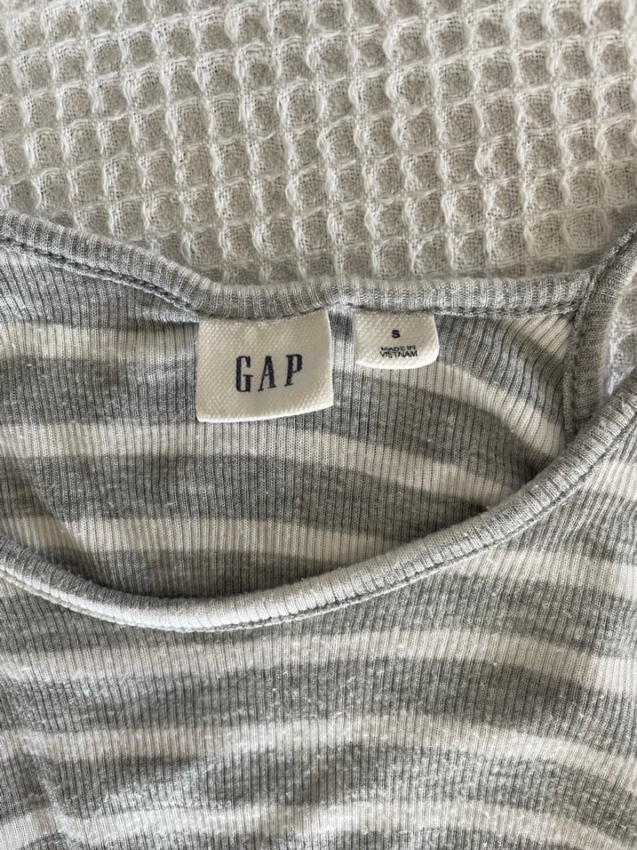 GAP Gri Çizgili Uzun İnce Askılı Elbise - Görsel 2