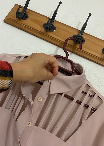 Pudra rengi gömlek - Görsel 3