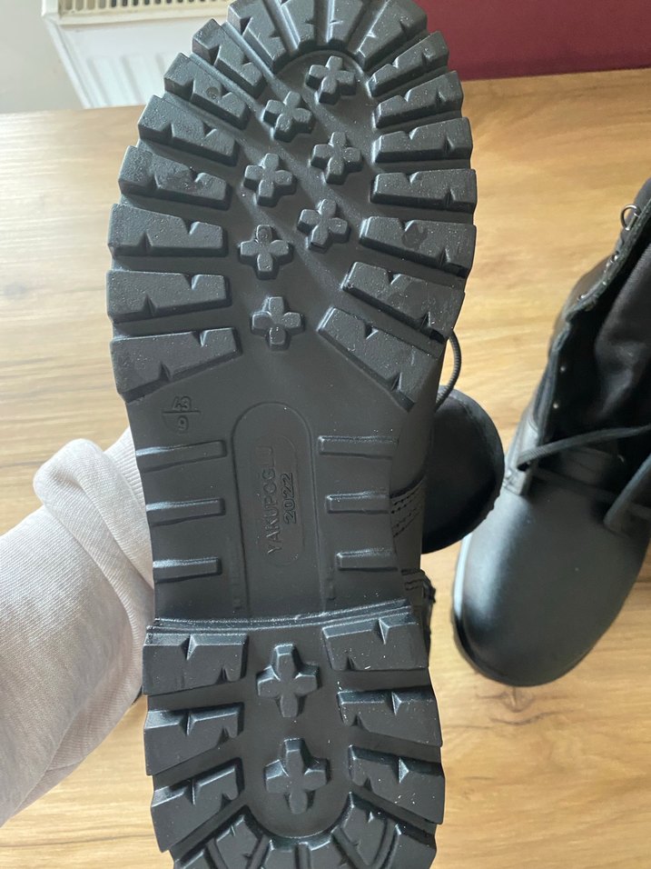 Siyah Lastik Bağcıklı Deri Erkek Bot - Görsel 5