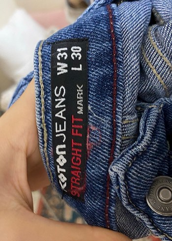 Geçmeli Mavi Midi Boy Bol Kesim Kot Pantolon - Görsel 2