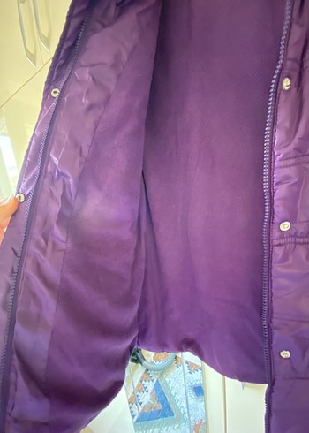 LCW Mor Düğmeli Kız Çocuk Mont - Görsel 4