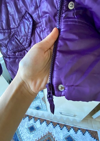 LCW Mor Düğmeli Kız Çocuk Mont - Görsel 6